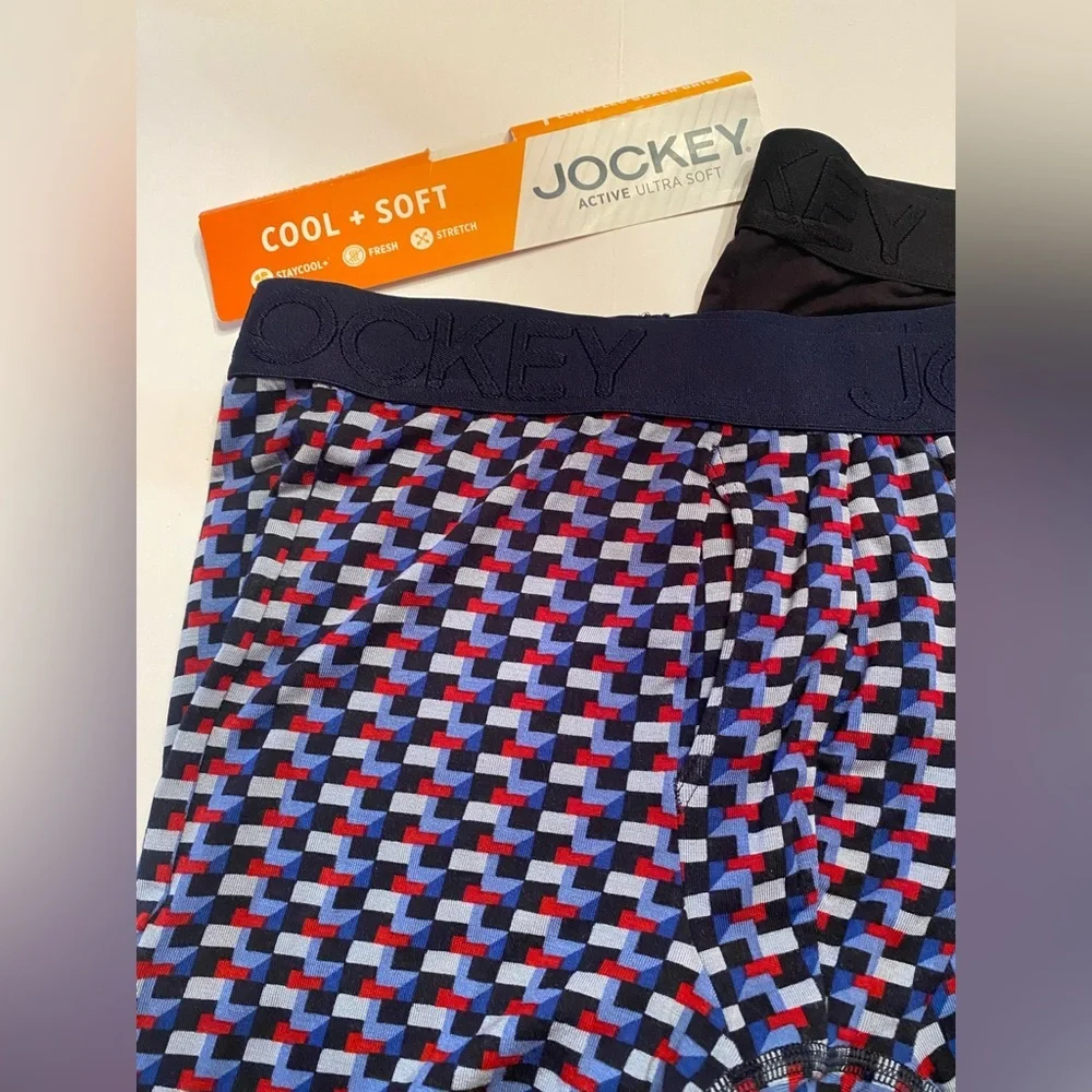 JOCKEY 2 PAIR‎ LONG LEG BOXER BRIEFS ACTIVE ULTRA SOFT MODAL STRETCH SMALL 28-30